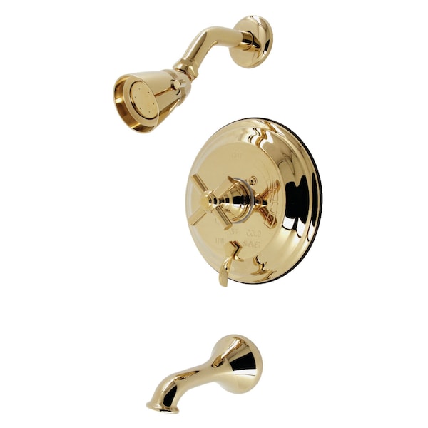 SingleHandle Tub and Shower Faucet, Polished Brass